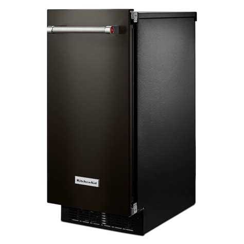 KitchenAid 22.8-lb Ice Per day Cubed Ice Maker (Black Stainless with ...
