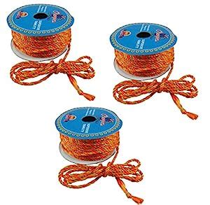 Uniqon Set of 3 (18 Mtr) Orange Resham Zari Twisted Fancy Thread Bal ...