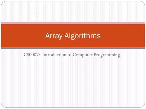 Image result for Array Algorithms