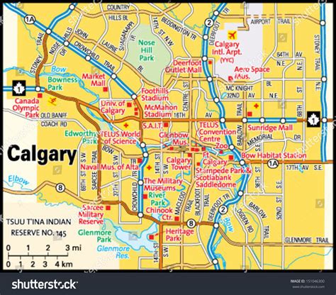 Calgary Alberta Area Map: vector de stock (libre de regalías) 151046300 | Shutterstock