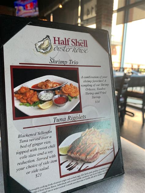 Menu at Half Shell Oyster House restaurant, Lafayette, 109 Old Camp Rd ...
