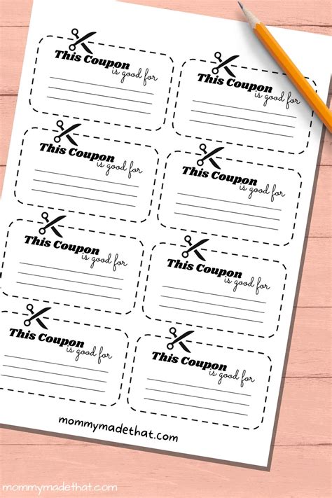 Free Printable Homemade Coupon Templates – Fun Gift! - Printables for ...