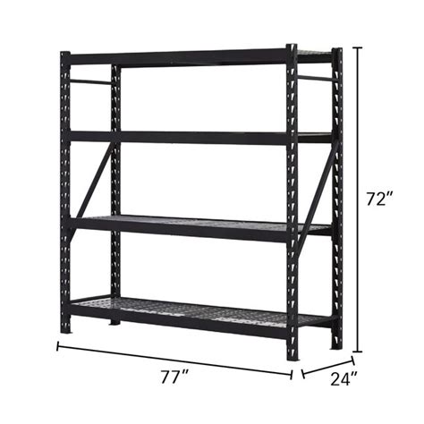 edsal Steel Heavy Duty 4-Tier Utility Shelving Unit (77-in W x 24-in D ...