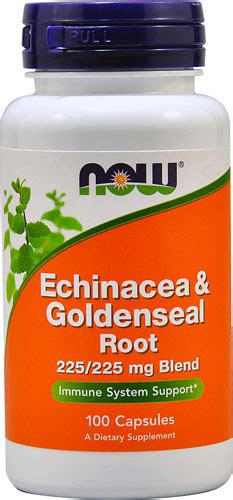 NOW Echinacea & Goldenseal Root -- 100 Capsules - Vitacost