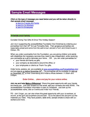 Fillable Online accessabilities Sample Email Messages ...