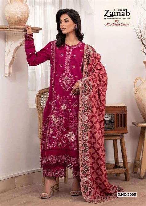 MISSWORLD CHOICE ZAINAB VOL 2 LAWN COTTON DIGITAL PRINTS SUITS AT BEST ...