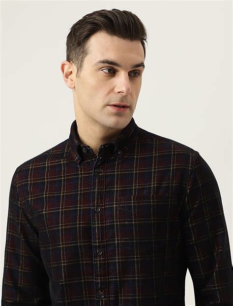 Buy Pure Cotton Check Button Down Collar Shirt at Marks & Spencer
