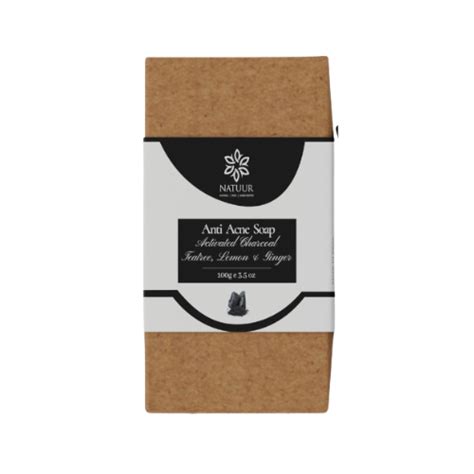 Activated Charcoal Soap Anti-Acne with Tea Tree, Lemon & Ginger -100ml ...
