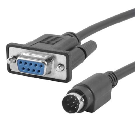 ELECTROPRIME 2. 5 Meter RS422 DB9P to 8P Mini Din Connector PLC Cable ...