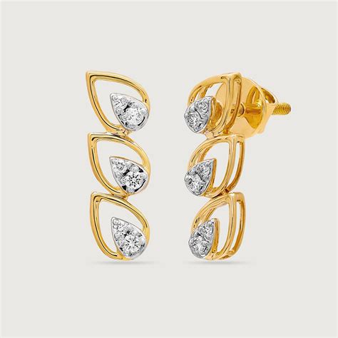 Teardrop Chic 14 Kt Gold and Diamond Drop Earrings