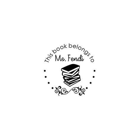Buy Teachers Stamp - This Book Belongs to- Stack of Book - Desiger Name ...