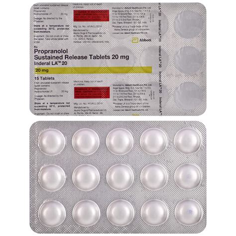 Inderal LA 20 - Strip of 15 Tablets : Amazon.in: Health & Personal Care