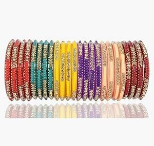 Buy MULTICOLOR FANCY BANGLES SET(PACK OF 24) (2-6) at Amazon.in