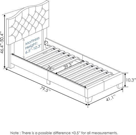 Buy Furinno Lille Button Tufted Bed Frame, Twin, Beige Online at Lowest ...