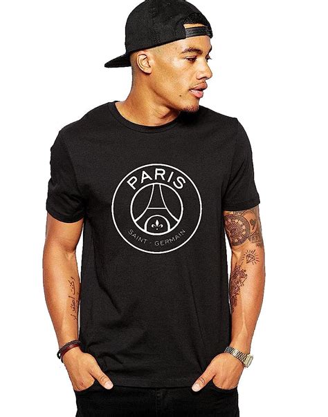 Buy PSG Logo Printed Cotton T Shirt Half Sleeve/PSG Club t-Shirt (Black ...