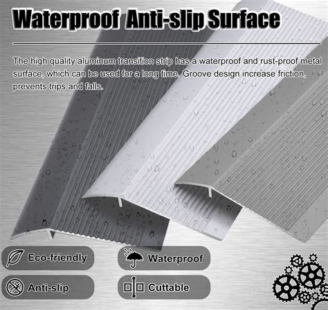 Hrokz 4 inch Floor Transition Strip Threshold Ramp Aluminum, 36 ...