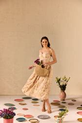 Demi Cream Floral Corset Midi Dress