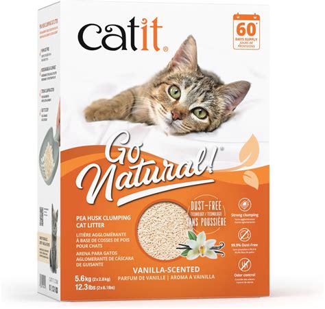 Catit Go Natural Pea Husk Clumping Cat Litter, Vanilla, 14 L : Amazon ...