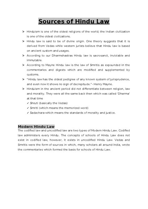 Family Law Assisgnment - Sources of Hindu Law Hinduism is one of the ...