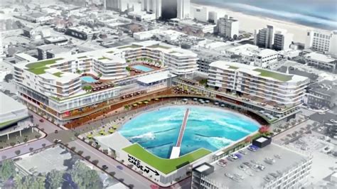 Architect rendering of Atlantic Park Wavegarden surf lagoon in Virginia Beach