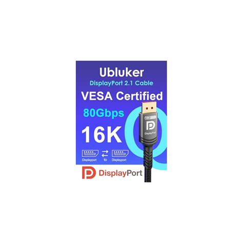 Ubluker 80Gbps DisplayPort 2.1 Cable 3.3 FT, India | Ubuy
