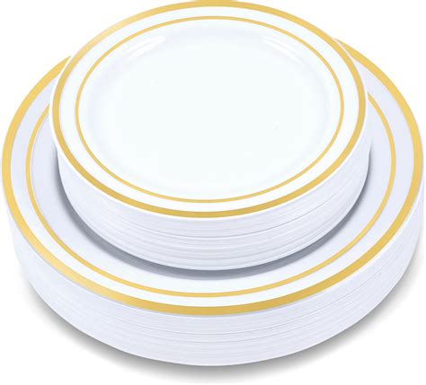 Amazon.com: Crystal Ridge Tableware 60-Piece Plastic Plates Set Premium ...