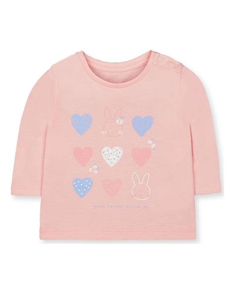 Buy Girls Full Sleeves Heart Print T-Shirt - Pink Online at Best Price ...