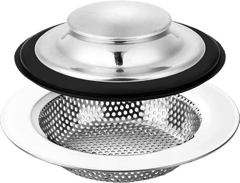 FURNIFE Sink Drain Strainer Stopper, Stainless Steel Garbage Disposal ...