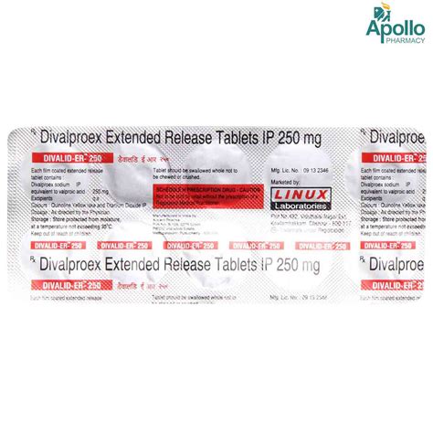 Divalid ER 250 Tablet 10's Price, Uses, Side Effects, Composition ...