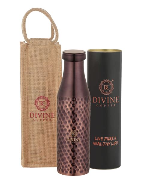BMC 950ml antique Hammered pure copper bottle with Free Jute carry bag ...