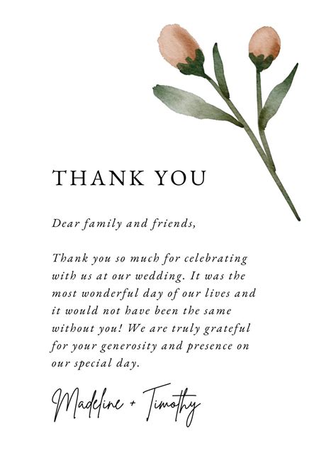 Wedding Thank You Card Wording Ideas