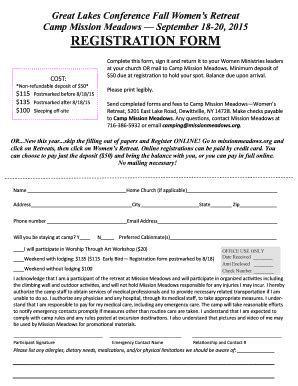 Fillable Online registration form - Mission Meadows Fax Email Print ...