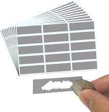 Scratch Off Label and Sticker Sheets Silver Colour (Size - 50 Mm * 10 ...