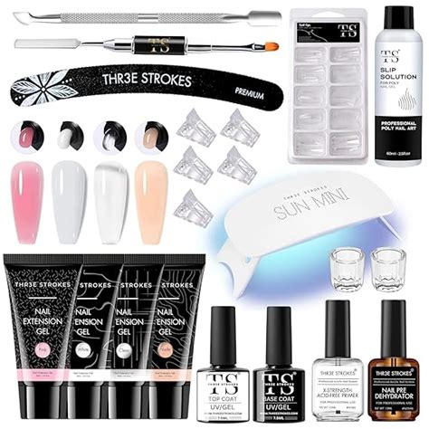 THR3E STROKES TOXIC FREE Poly Nail Gel Extension Kit for Builder Gel ...