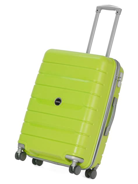 Teakwood Leather Unisex Green Textured Hard-Sided Trolley Bag ...