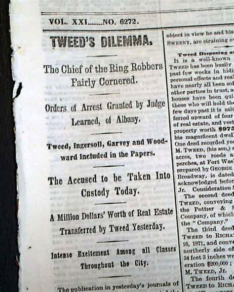 Bildergebnis für william m tweed arrest 1871