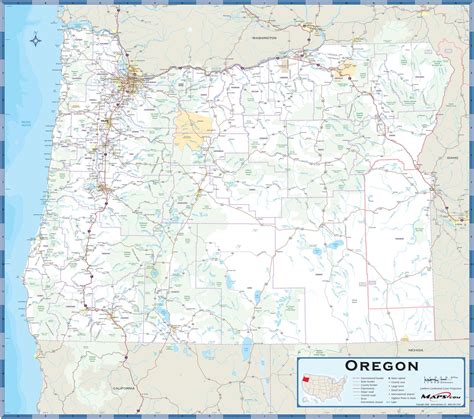 Oregon County Highway Wall Map by Maps.com - MapSales