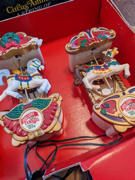 Mr Christmas Animated Carousel Circus Animals Moving Christmas Horses ...