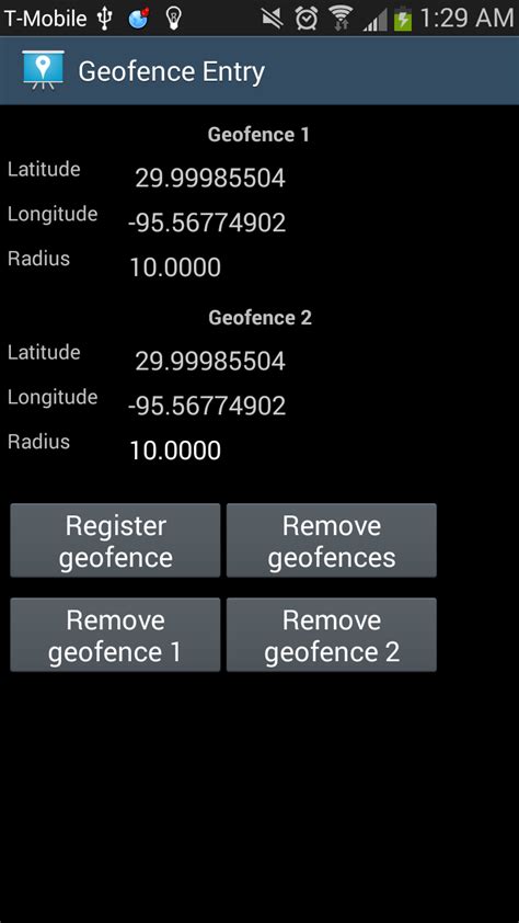 Android Geofence Tutorial 的图像结果