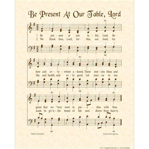 Be Present at Our Table Lord - Christian Home & Office Decor Sheet ...