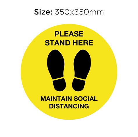 Buy SOCIAL DISTANCING PLEASE STAND HERE SIGNAGE - Floor Sticker Decal ...