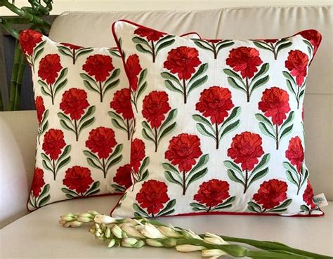 Buy TARA- Sparkling Homes Embroidered Cushion Covers 18 x 18 inch Set ...