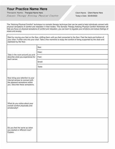 Somatic Psychotherapy Worksheets : ️somatic Psychotherapy Toolbox ...