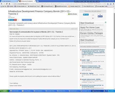 Infrastructure Development Finance Company [IDFC] — Non-receipt of ...