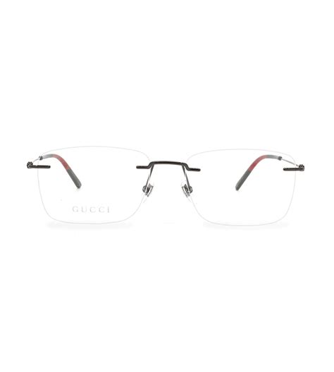 Gucci Unisex Gunmetal Rectangular Optical Frame