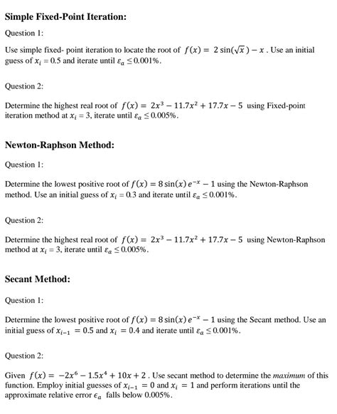 Image result for Fixed Point Iteration Method Example
