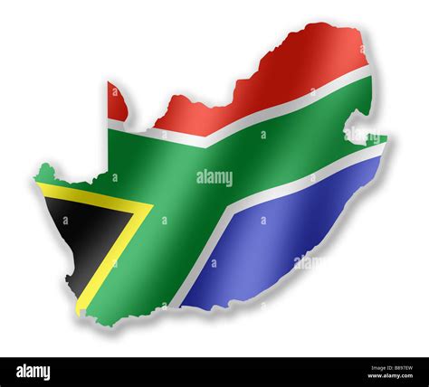 South Africa African Country Map Outline With National Flag Inside ...