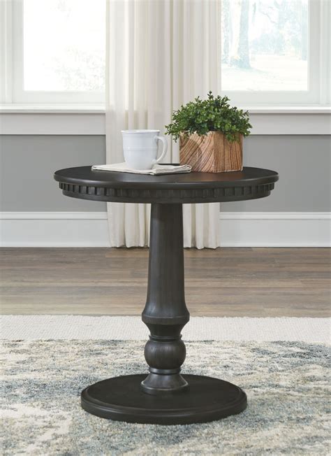 Miniore - Black - Round End Table - Eastside Furniture