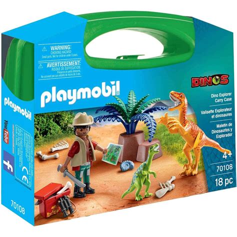 Buy Playmobil 70108 Dino Explorer Carry Case, Fun Imaginative Role-Play ...