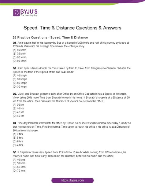 Speed Distance Time Questions 的图像结果